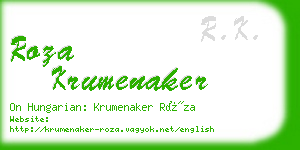roza krumenaker business card